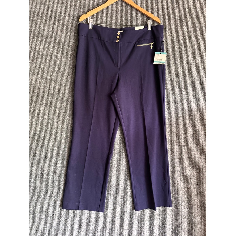 Anne Klein Women Wide Leg Pants Office Siren Dark Academia Mallcore Workwear 16